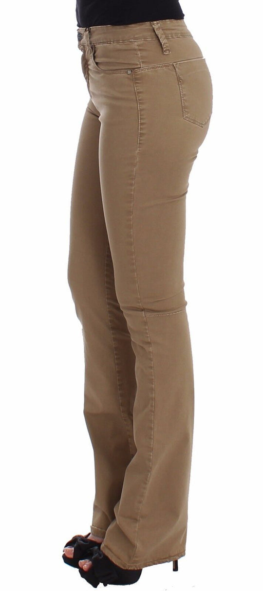 Costume National Beige Geradbeinige Denim-Hose Stretch-Jeans