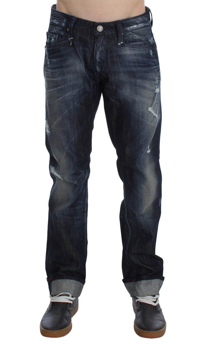 Acht Elegant Regular Straight Fit Blaue Jeans - Léoré