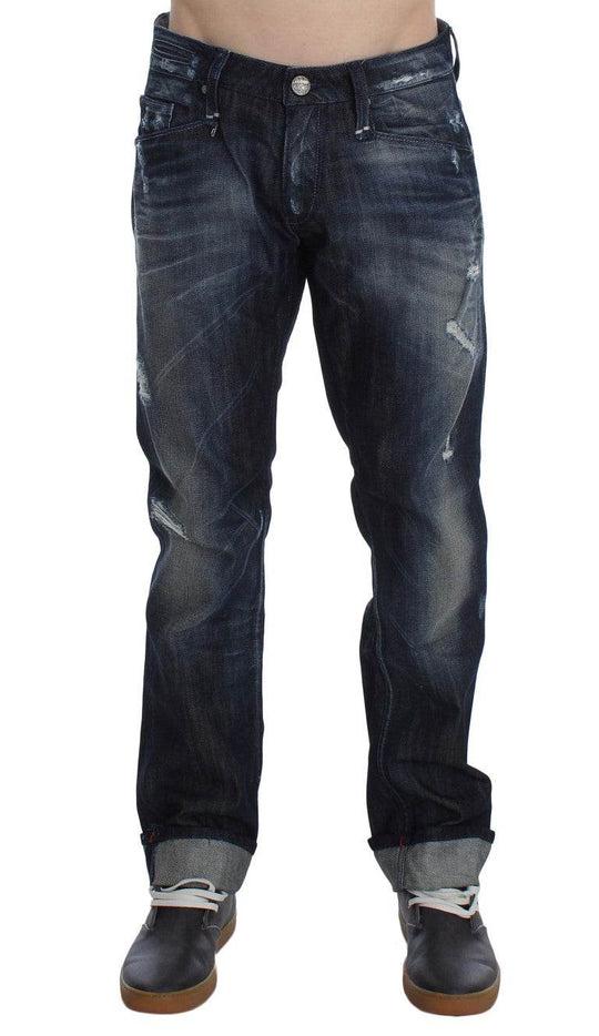 Acht Elegant Regular Straight Fit Blaue Jeans - Léoré