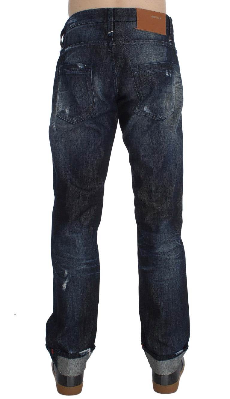 Acht Elegant Regular Straight Fit Blaue Jeans - Léoré