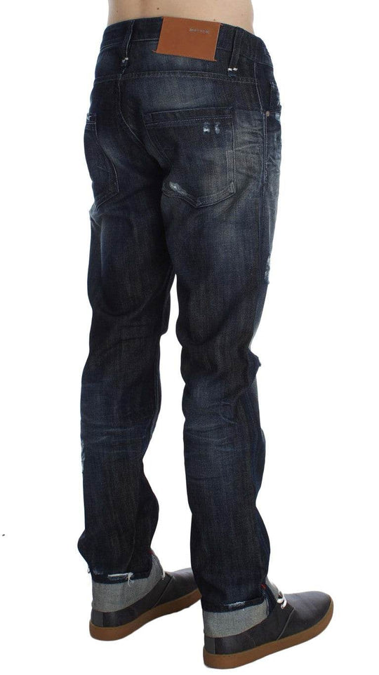 Acht Elegant Regular Straight Fit Blaue Jeans - Léoré