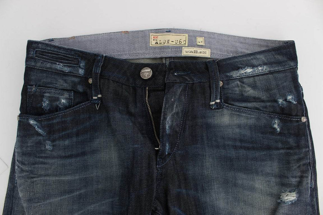 Acht Elegant Regular Straight Fit Blaue Jeans - Léoré