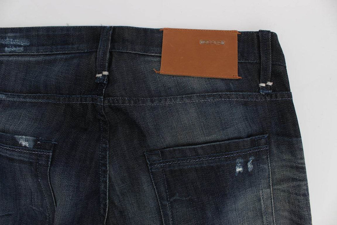 Acht Elegant Regular Straight Fit Blaue Jeans - Léoré