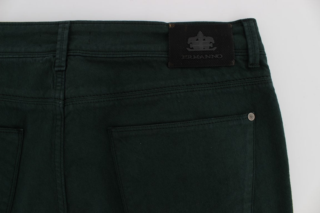 Ermanno Scervino Grüne Baumwoll-Denim Stretch Straight Fit Jeans