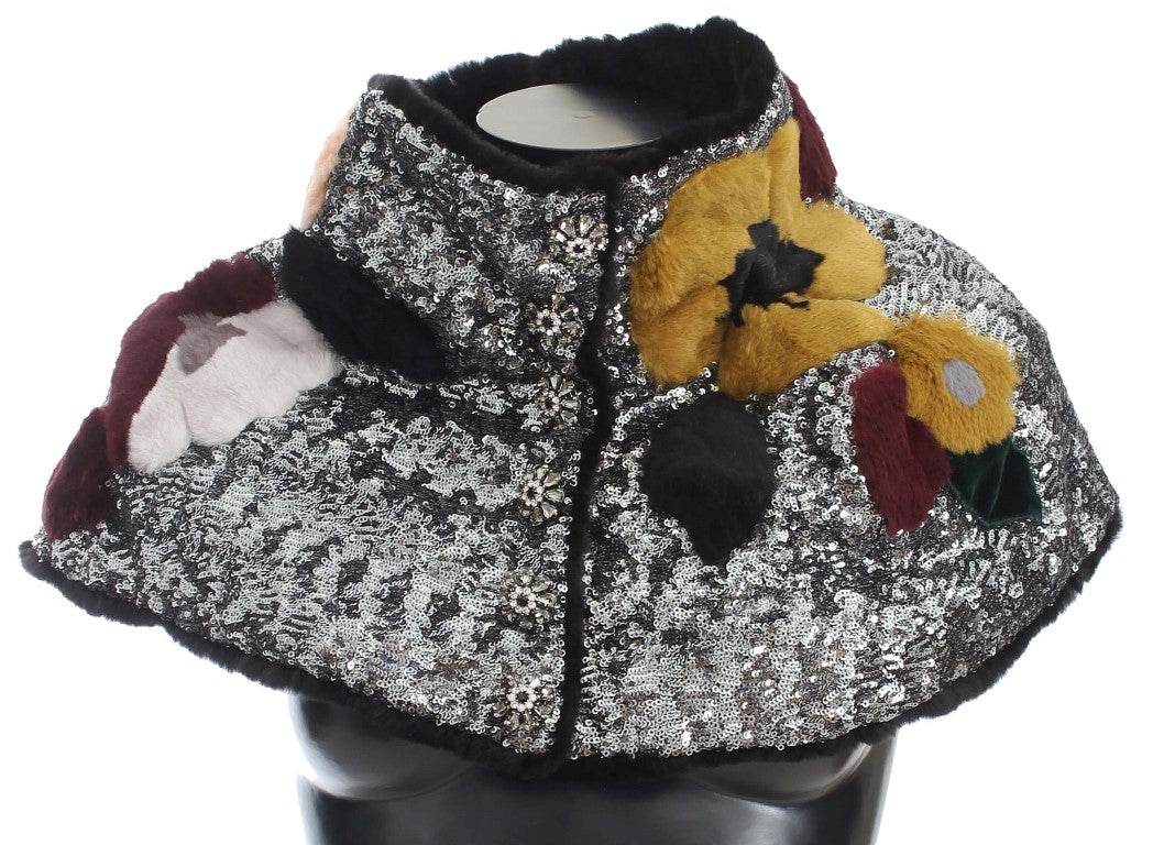 Dolce & Gabbana Eleganter floraler Pelzschal mit Pailletten - Léoré