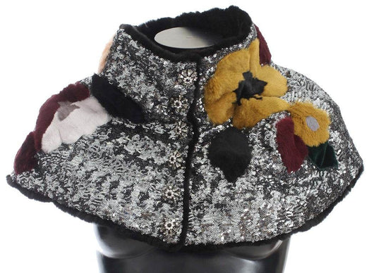 Dolce & Gabbana Eleganter floraler Pelzschal mit Pailletten - Léoré