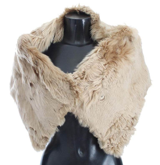 Dolce & Gabbana Elegantes Umhängetuch aus Alpakafell in Beige - Léoré