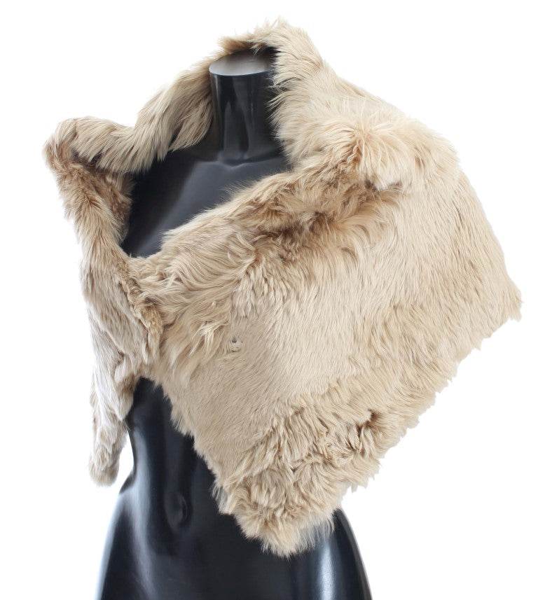 Dolce & Gabbana Elegantes Umhängetuch aus Alpakafell in Beige - Léoré