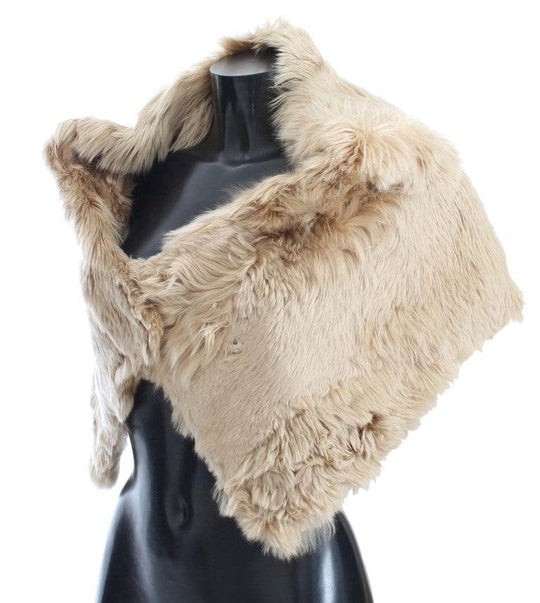 Dolce & Gabbana Elegantes Umhängetuch aus Alpakafell in Beige - Léoré
