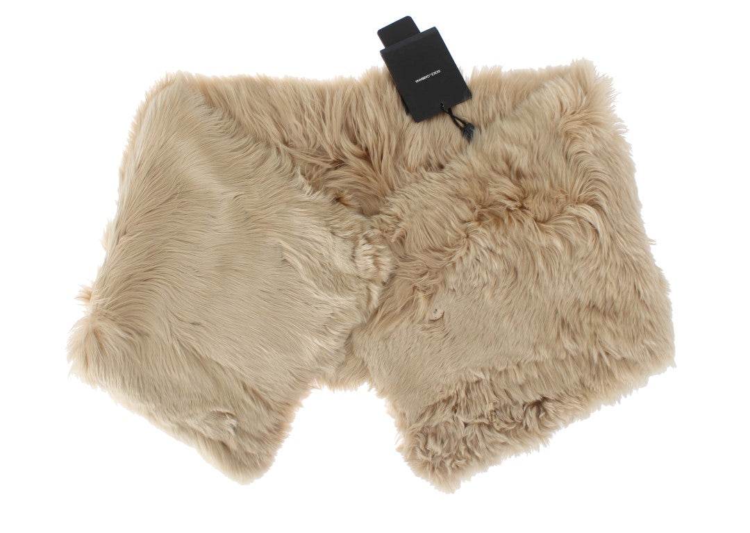 Dolce & Gabbana Elegantes Umhängetuch aus Alpakafell in Beige - Léoré
