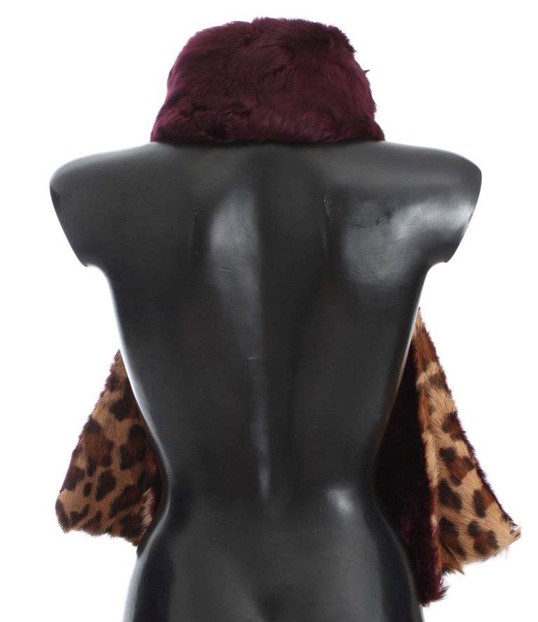 Dolce & Gabbana Exquisiter Lammfellschal mit Leopardenmuster - Léoré