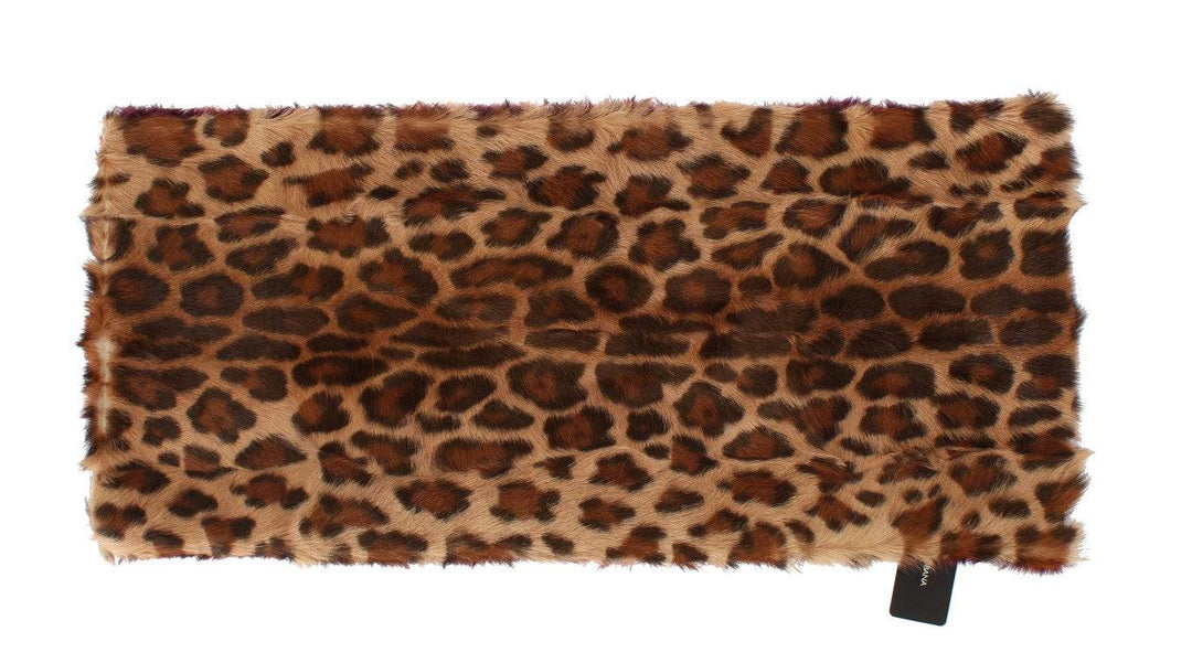 Dolce & Gabbana Exquisiter Lammfellschal mit Leopardenmuster - Léoré