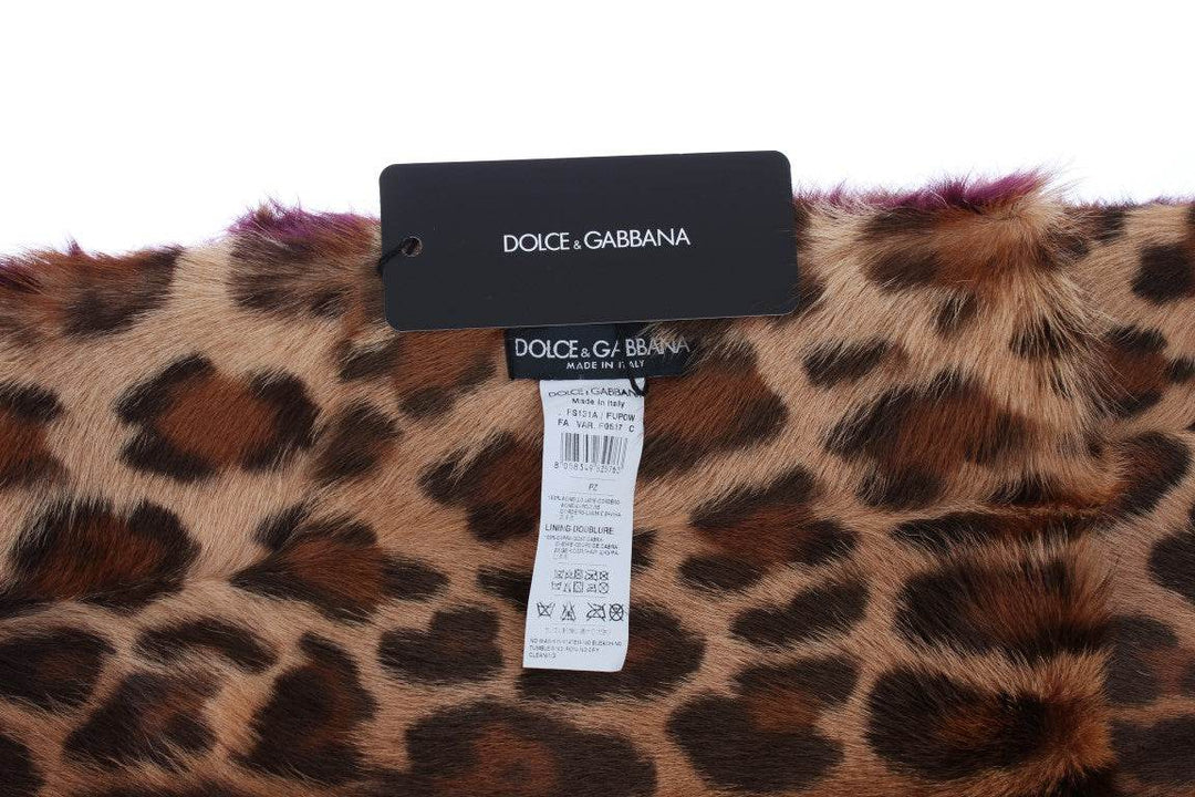 Dolce & Gabbana Exquisiter Lammfellschal mit Leopardenmuster - Léoré