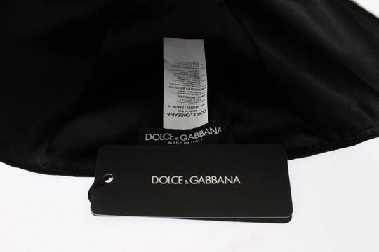 Dolce & Gabbana Eleganter Cloche-Hut aus schwarzer Wolle mit Blumenmuster - Léoré