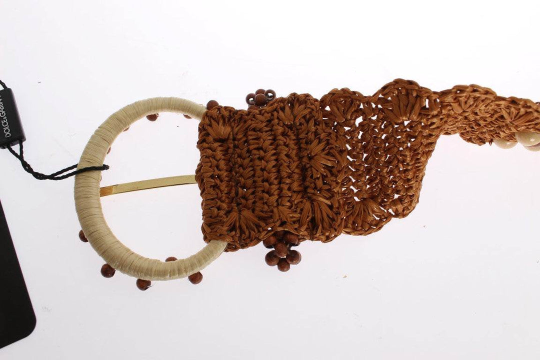 Dolce & Gabbana Eleganter Raffia-Taillengürtel mit Perlen - Léoré