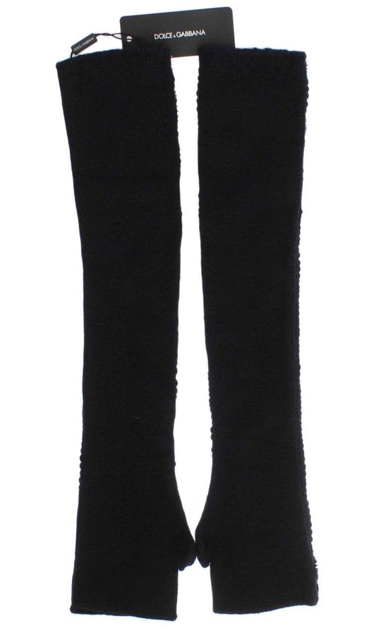 Dolce & Gabbana Fingerlose Handschuhe aus Kaschmir mit Paillettenbesatz - Léoré