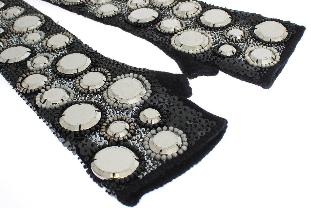 Dolce & Gabbana Fingerlose Handschuhe aus Kaschmir mit Paillettenbesatz - Léoré