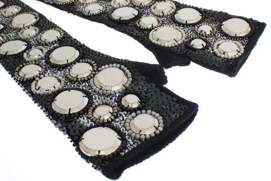 Dolce & Gabbana Fingerlose Handschuhe aus Kaschmir mit Paillettenbesatz - Léoré
