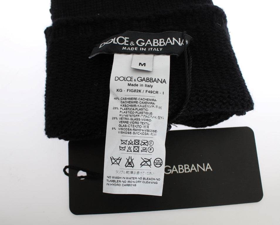 Dolce & Gabbana Fingerlose Handschuhe aus Kaschmir mit Paillettenbesatz - Léoré