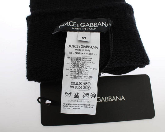 Dolce & Gabbana Fingerlose Handschuhe aus Kaschmir mit Paillettenbesatz - Léoré