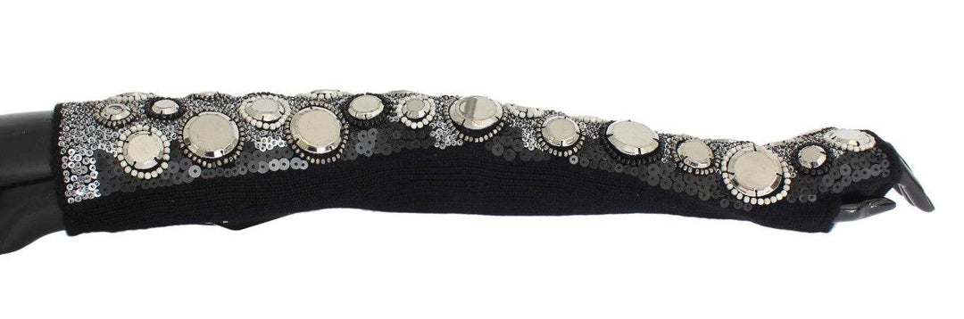Dolce & Gabbana Fingerlose Handschuhe aus Kaschmir mit Paillettenbesatz - Léoré