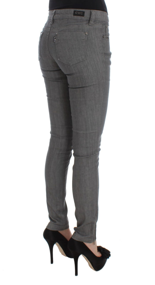 Costume National Graue Slim Fit Jeans aus Baumwollmischung