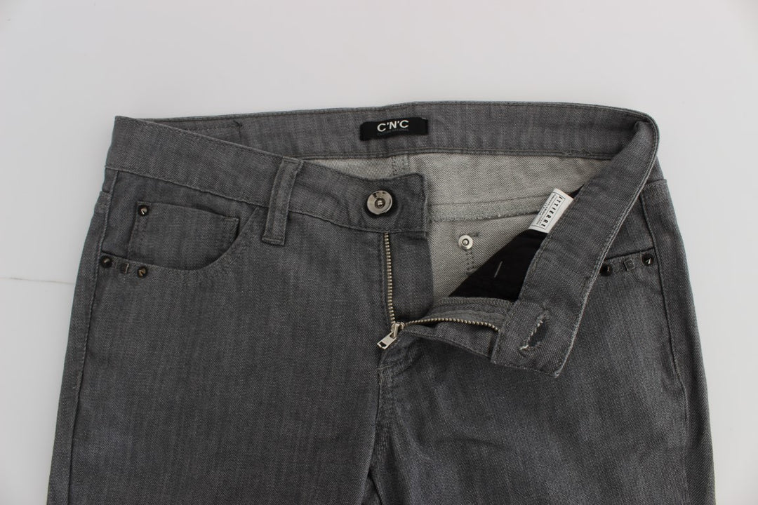Costume National Graue Slim Fit Jeans aus Baumwollmischung