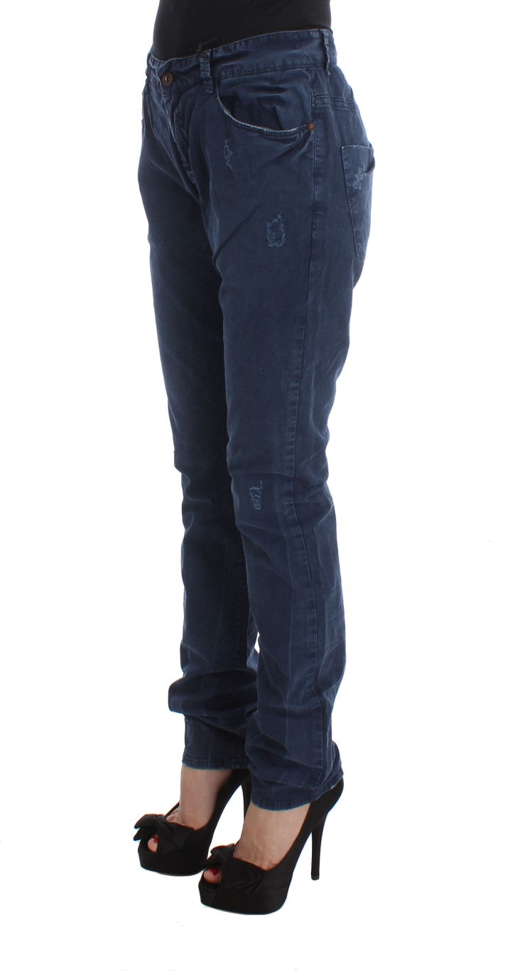 Costume National Blaue Denim-Jeans aus Baumwollmischung