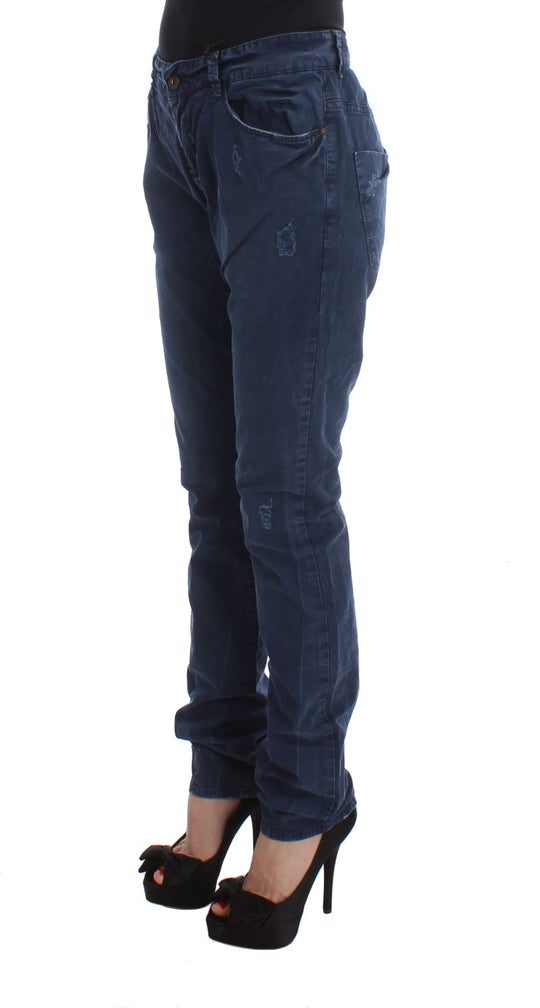 Costume National Blaue Denim-Jeans aus Baumwollmischung