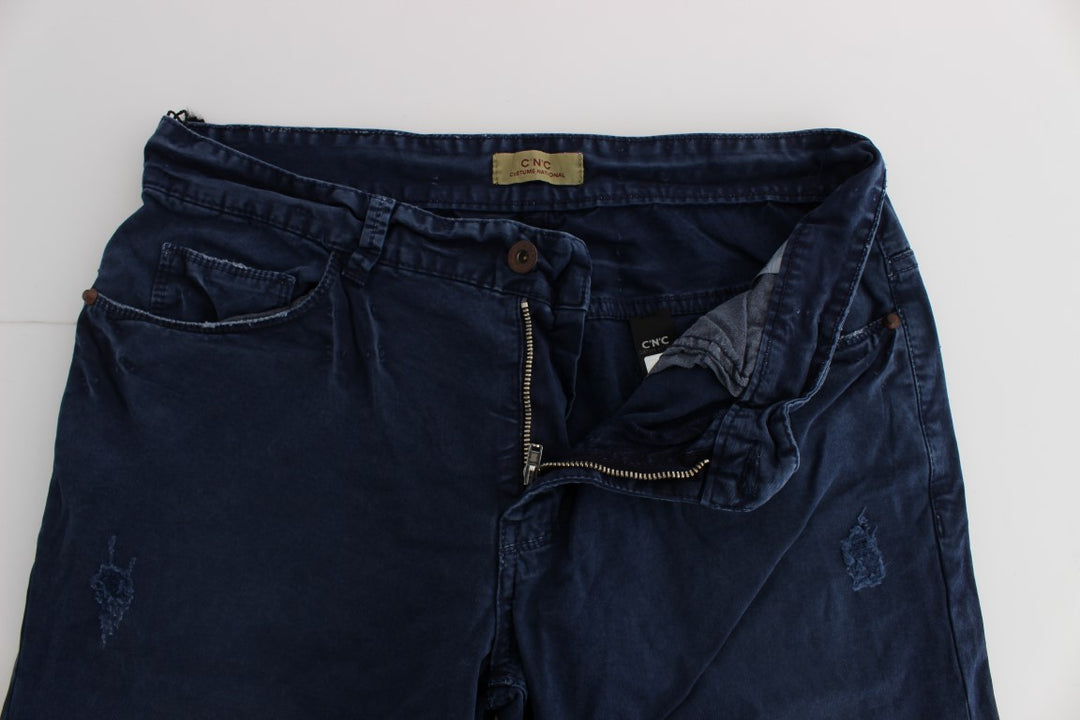 Costume National Blaue Denim-Jeans aus Baumwollmischung