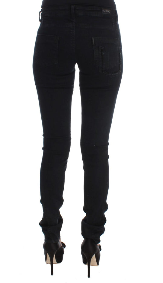 Costume National Schwarze Slim Fit Denim-Jeans aus Baumwolle