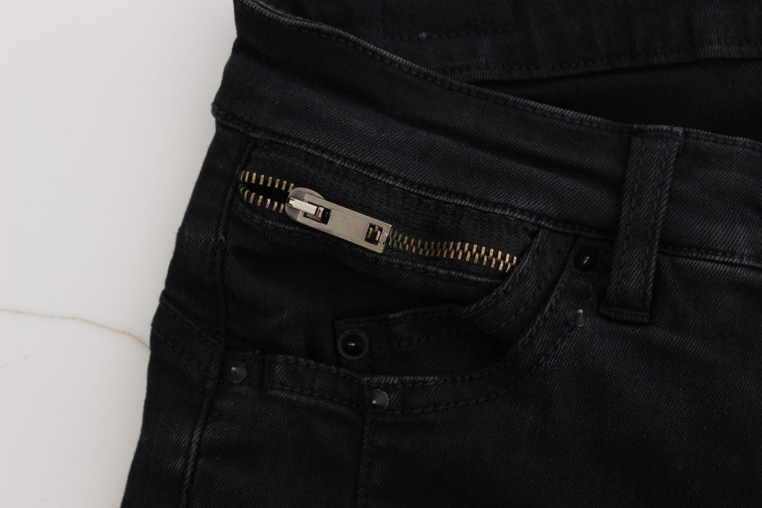 Costume National Schwarze Slim Fit Denim-Jeans aus Baumwolle