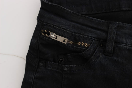 Costume National Schwarze Slim Fit Denim-Jeans aus Baumwolle