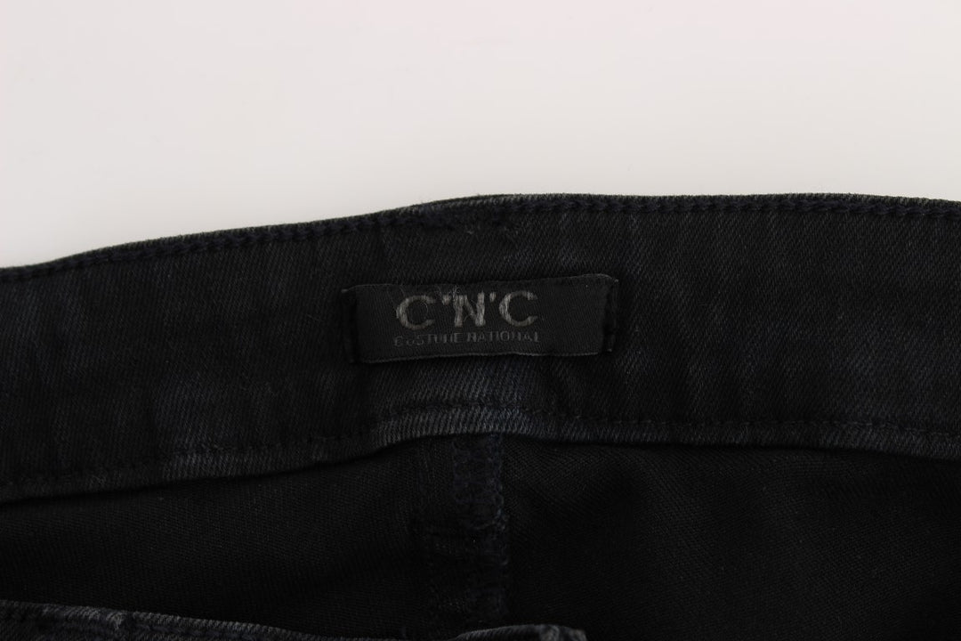 Costume National Schwarze Slim Fit Denim-Jeans aus Baumwolle