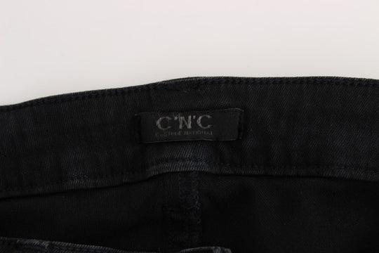 Costume National Schwarze Slim Fit Denim-Jeans aus Baumwolle