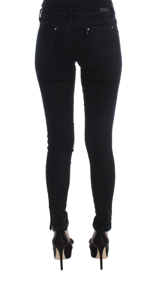 Costume National Schwarze Slim Fit Denim-Jeans aus Baumwolle