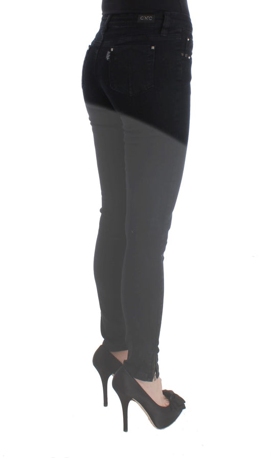 Costume National Schwarze Slim Fit Denim-Jeans aus Baumwolle