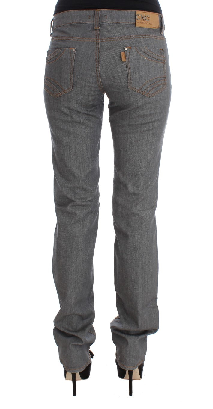 Costume National Graue Denim-Jeans aus Baumwolle mit normaler Passform