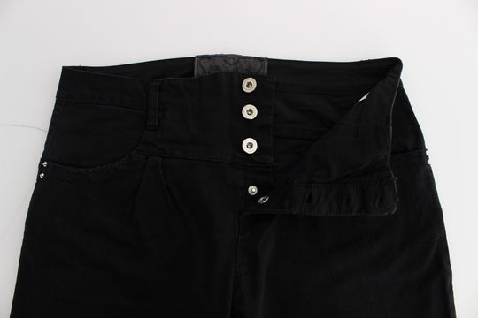 Costume National Schwarze Slim Fit Cropped Jeans aus Baumwolle
