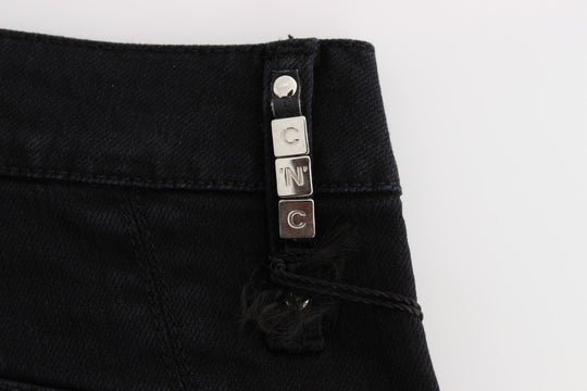 Costume National Schwarze Slim Fit Cropped Jeans aus Baumwolle