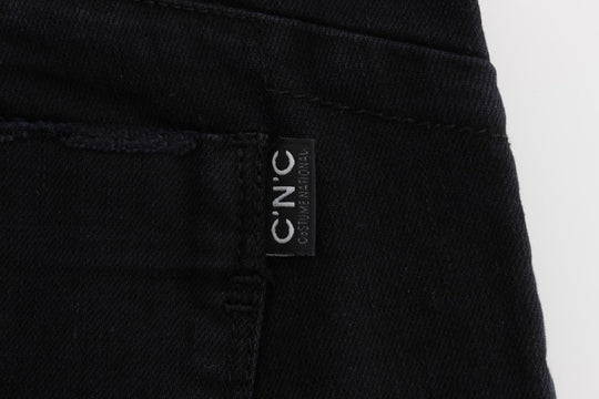 Costume National Schwarze Slim Fit Cropped Jeans aus Baumwolle