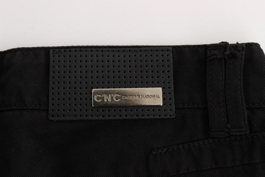 Costume National Schwarze Slim Fit Bootcut-Jeans aus Baumwolle