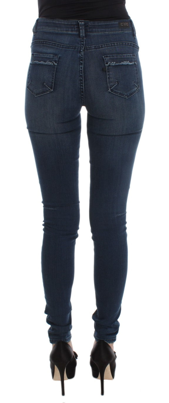 Costume National Blaue Slim Fit Jeans aus Baumwollmischung