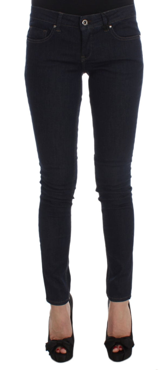 Costume National Blaue Slim Fit Jeans aus Baumwollmischung