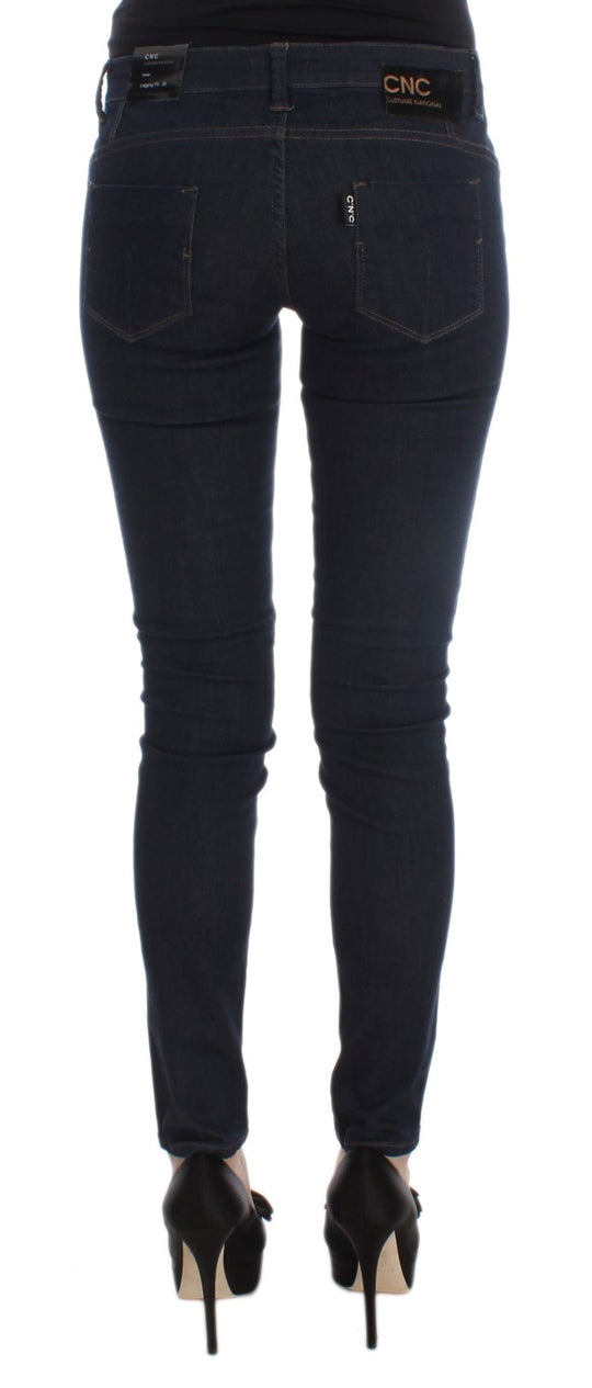 Costume National Blaue Slim Fit Jeans aus Baumwollmischung