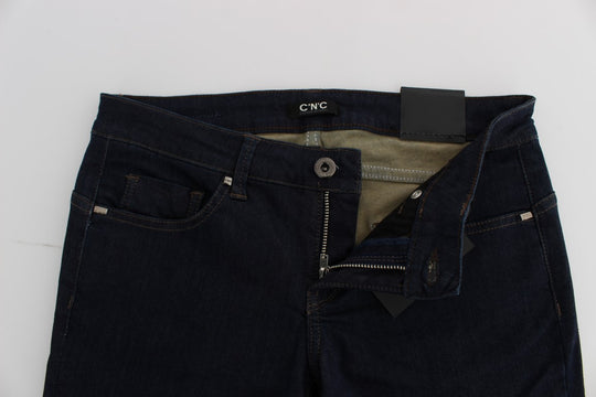 Costume National Blaue Slim Fit Jeans aus Baumwollmischung