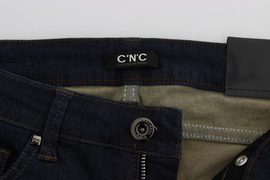 Costume National Blaue Slim Fit Jeans aus Baumwollmischung