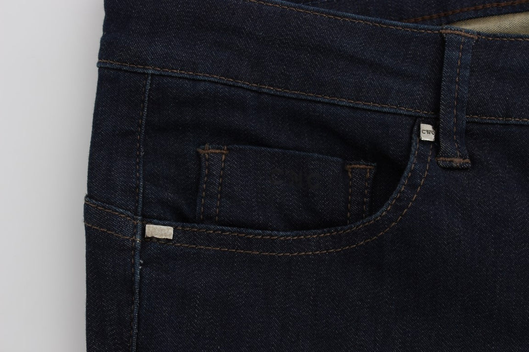 Costume National Blaue Slim Fit Jeans aus Baumwollmischung