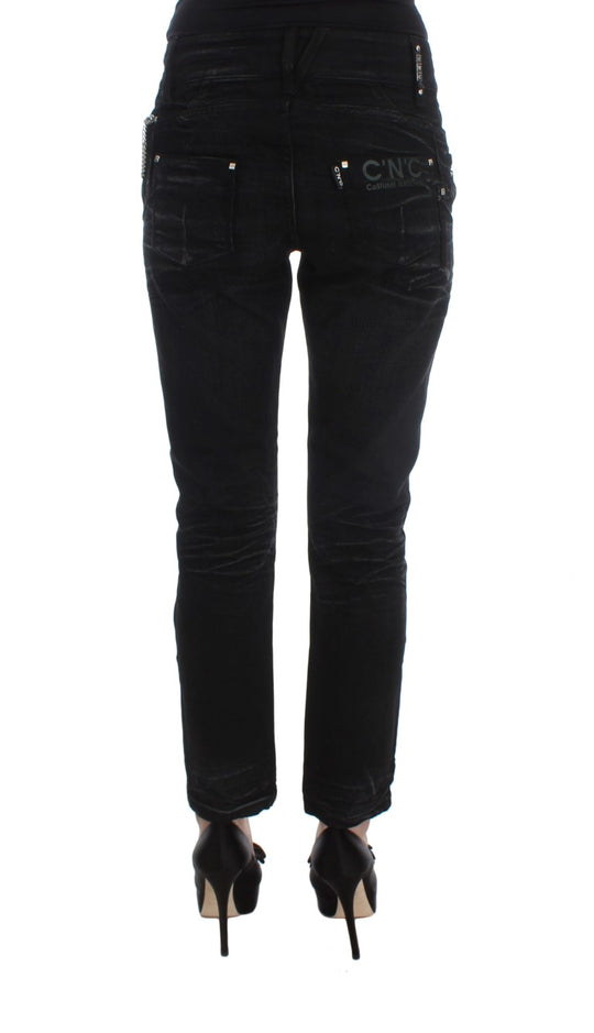 Costume National Schwarze Baumwolle Slouchy Slims Fit Jeans