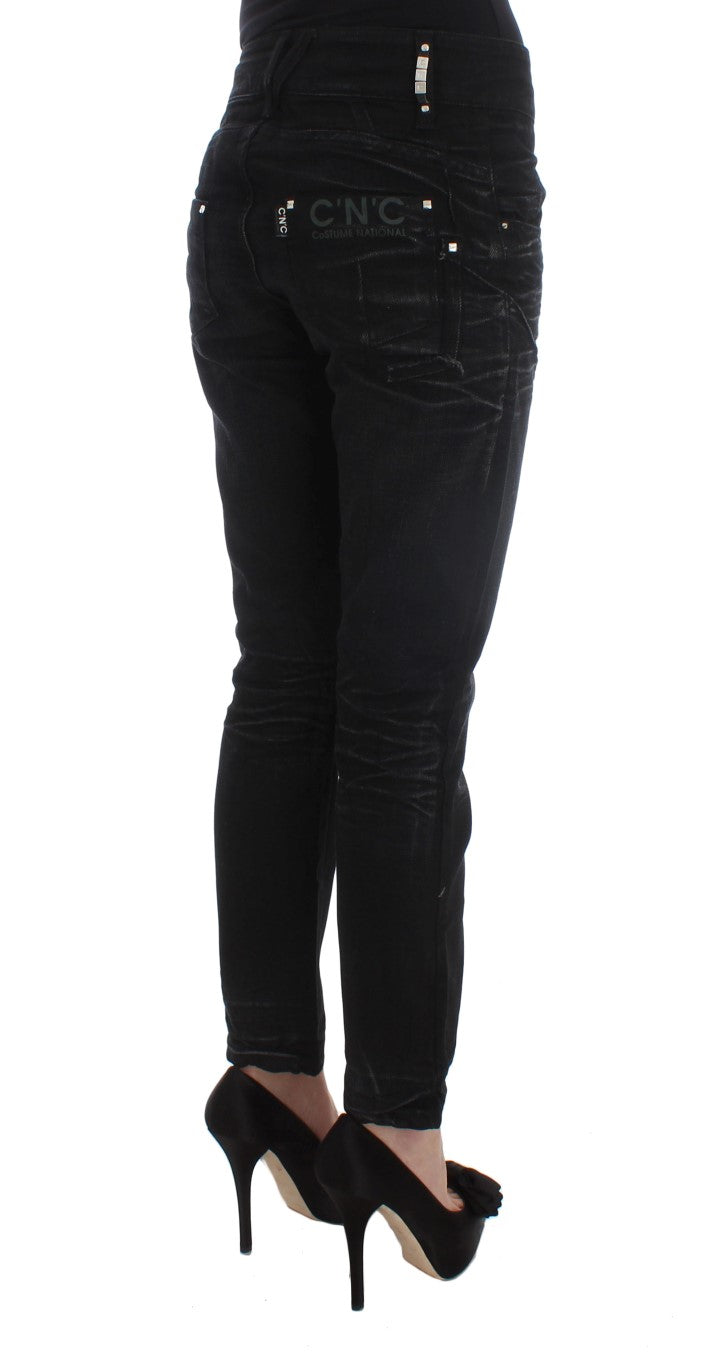 Costume National Schwarze Baumwolle Slouchy Slims Fit Jeans